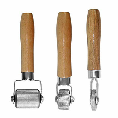 Picture of Car Sound Deadening Hand Roller Sound Noise Insulation Tool 3PCS For Auto Noise Roller Car Sound Deadener Application Installation Tool Rolling Wheel Interior Accessories Working Area with Wood Handle