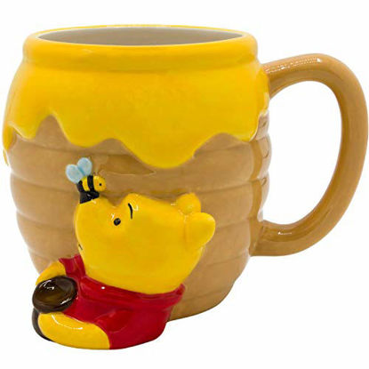 Picture of Silver Buffalo Disney Winnie-the-Pooh Honey Pot 3D Sculpted Ceramic Coffee Cappuccino, Latte, Hot Cocoa, Soup Mug or Cereal, 23 Oz, Brown