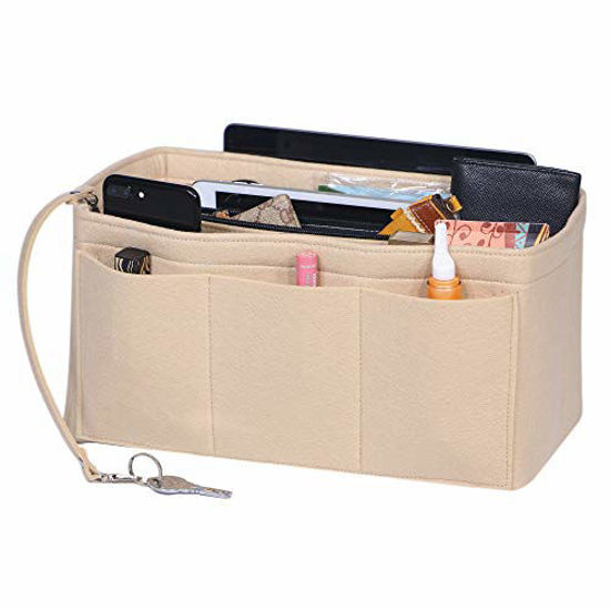 Purse Organizer Insert For Handbags, Purse Organizer With Zipper, Neverfull  Organizer, Bag Organizer For Speedy Neverfull ONTHEGO Tote, Handbag and  More (Slender Large, Silky Beige) - Yahoo Shopping