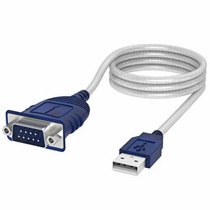 Picture of Sabrent USB 2.0 to Serial (9-Pin) DB-9 RS-232 Converter Cable, Prolific Chipset, Hexnuts, [Windows 10/8.1/8/7/VISTA/XP, Mac OS X 10.6 and Above] 6-Feet (CB-9P6F)