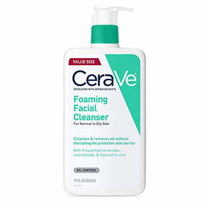 Picture of CeraVe Foaming Facial Cleanser | Makeup Remover and Daily Face Wash for Oily Skin | 19 Fluid Ounce