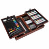Picture of Vigorfun Deluxe Art Set in Wooden Case, with Soft & Oil Pastels, Acrylic & Watercolor Paints, Water Color, Sketching, Charcoal & Colored Pencils, Watercolor Cakes and Tools (Wooden)