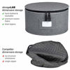 Picture of China Storage Set, Hard Shell and Stackable, for Dinnerware Storage and Transport, Protects Dishes Cups and Mugs, Felt Plate Dividers Included (Grey, 5 Piece Set)