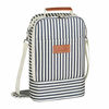 Picture of Tirrinia Insulated 2 Bottle Wine Tote Bag - Wine Tumbler Glass Cooler Carrier for BYOB Restaurants, Wine Tasting, Travel, Park, Beach, Great Wine Lover Gift, Blue Stripe