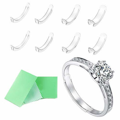Picture of Invisible Ring Size Adjuster for Loose Rings Ring Adjuster Sizer Fit Thin Rings with Jewelry Polishing Cloth