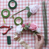 Picture of Supla Floral Arrangement Kit Floral Tools Wire Cutter Stem Floral Trimming Scissors Floral Wire 26 Gauge 22 Gauge Floral Stem Wire 14 Gauge Green Floral Tapes Bouquet Stem Wrap White Pearl Corsage Pin