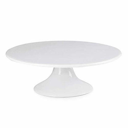 Picture of Sweese 708.101 10-Inch Porcelain Cake Stand, Round Dessert Stand, Cupcake Stand for Birthday Parties, Weddings, Baby Shower and Other Events, White