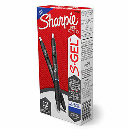 Picture of Sharpie S-Gel, Gel Pens, Medium Point (0.7mm), Blue Ink Gel Pen, 12 Count