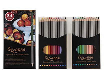 Picture of Cezanne Professional Colored Pencil Set of 24 Colors, Artist Quality Soft Wax Core Leads for Drawing, Art, Sketching, Shading, Coloring, Layering, & Blending