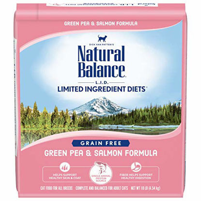 Picture of Natural Balance L.I.D. Limited Ingredient Diets Dry Cat Food, Green Pea & Salmon Formula, 10 Pounds, Grain Free