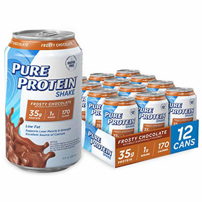 Picture of Pure Protein Frosty Chocolate Protein Shake | 35g Complete Protein | Ready to Drink and Keto-Friendly | Excellent Source of Calcium | 11oz Cans | 12 Pack