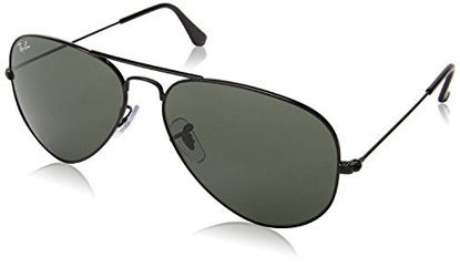 Picture of Ray-Ban RB3025 Classic Aviator Sunglasses, Black/Grey, 58 mm