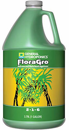 Picture of General Hydroponics GH1423 FloraGro 2-1-6, Use with FloraMicro & FloraBloom, Provides Nutrients for Structural & Foliar Growth Ideal for Hydroponics, 1-Gallon, 1 Gallon, Green
