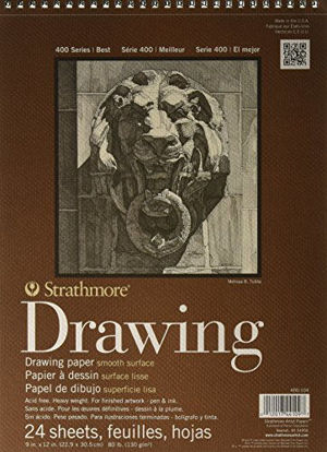 Picture of Strathmore 400-104 400 Series Drawing, Smooth Surface, 9"x12" Wire Bound, 24 Sheets
