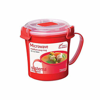 Picture of Sistema Microwave Collection Soup Mug 22.1 oz, Red