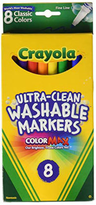 Picture of Crayola Ultra-Clean Washable Markers, Color Max, Fine Line Classic Colors 8 Ea (Pack of 2)