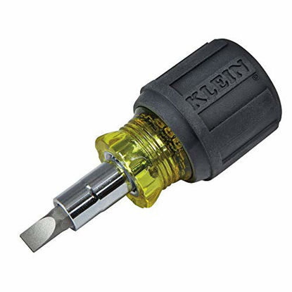 Picture of Klein Tools 32561 Multi-Bit Screwdriver / Nut Driver, 6-in-1 Stubby Screwdriver with 2 Phillips, 2 Slotted Bits, 2 Nut Drivers