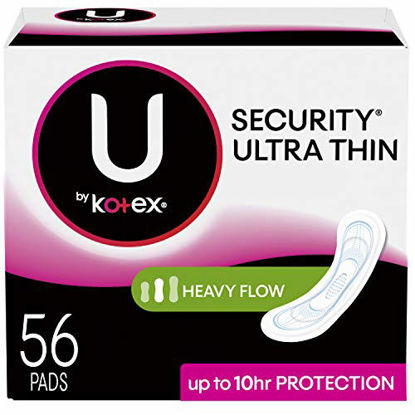 Picture of U by Kotex Security Ultra Thin Feminine Pads, Heavy Flow, Long, Unscented, 56 Count