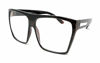Picture of Tortoise Super Oversized Eyeglasses Flat Top Square Clear Lens Glasses Frames