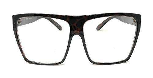 Occhiali Da Sole Unisex Oversize Quadrati Con Lenti Trasparenti – Stile Vintage Flat Top, Montatura Nera - Foto 3