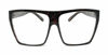 Picture of Tortoise Super Oversized Eyeglasses Flat Top Square Clear Lens Glasses Frames