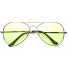Picture of Colorful Premium Silver Metal Aviator Glasses with Color Lens Sunglasses (Green)