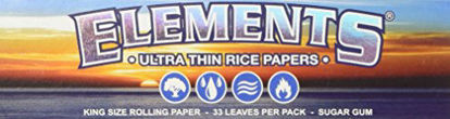 Picture of Elements King Size Slim Connoisseur Rice Rolling Papers and Tips - 3 Packs