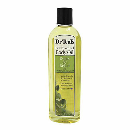 Picture of Dr Teal's Moisturizing Bath & Body Oil, Eucalyptus & Spearmint , 8.8 Fluid Ounce