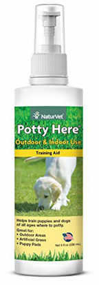 Picture of NaturVet - Potty Here Training Aid Spray - Attractive Scent Helps Train Puppies & Dogs Where to Potty - Formulated for Indoor & Outdoor Use - 8 oz