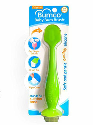 Picture of Baby Bum Brush, Original Diaper Rash Cream Applicator, Soft Flexible Silicone, Unique Gift, [Green]
