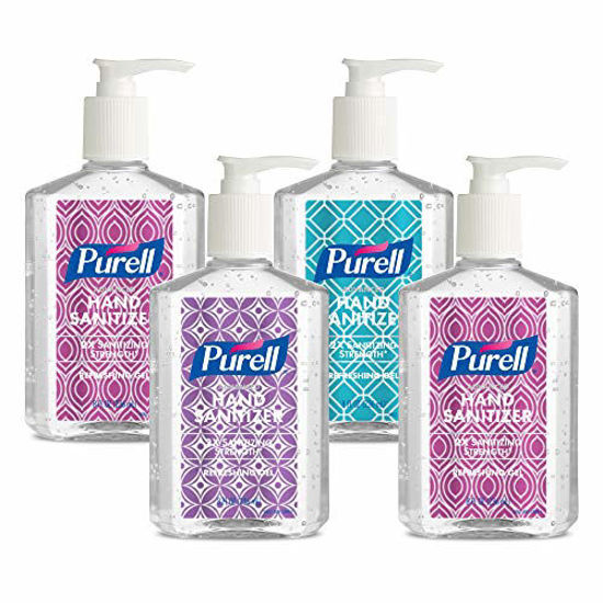 Picture of PURELL Advanced Hand Sanitizer Refreshing Gel Design Series, Clean Scent, 8 fl oz Pump Bottle (Pack of 4) - 9652-06-ECDECO