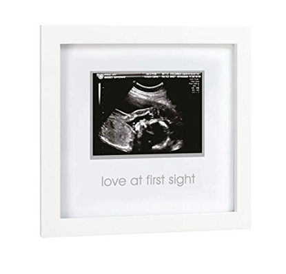 Picture of Pearhead Love at First Sight Sonogram Frame, Baby Ultrasound Frame, Baby Shower or Christmas Gift for Expecting Parents, White