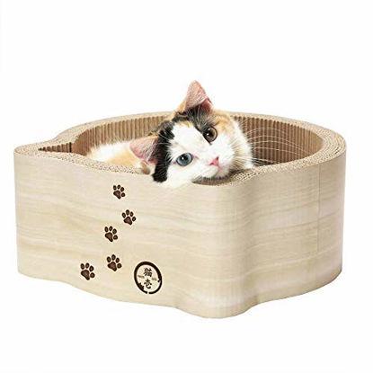 Picture of Necoichi Cat-Headed Scratcher Bed (Birch, Regular)