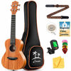 Picture of Donner Concert Ukulele Mahogany 23 Inch Ukelele Starter Bundle Kit with Free Online Lesson Gig Bag Strap Nylon String Tuner Picks Cloth DUC-1 Professional Ukele Ukalalee