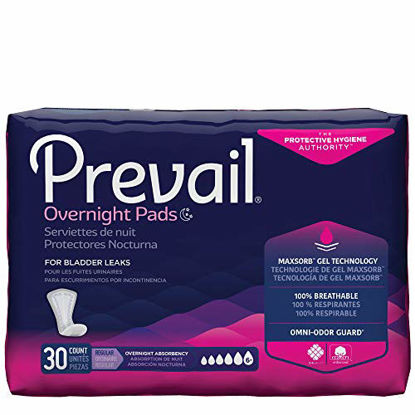 Picture of Prevail Overnight Absorbency Incontinence Bladder Control Pads, 30 Count