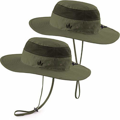 Picture of The Friendly Swede Sun Hat 2-Pack - Fishing Boonie Hat for Safari (Green)