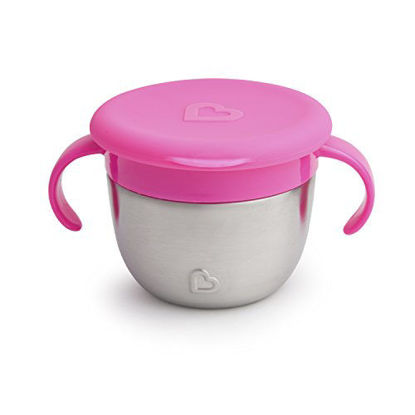 Picture of Munchkin Stainless Steel Snack Catcher with Lid, 9 Ounce, Pink