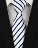Picture of Secdtie Men Classic Navy Blue White Jacquard Woven Silk Tie Formal Necktie TW016