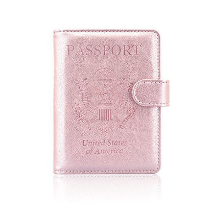 Picture of Passport Holder Case, ACdream Protective Premium Leather RFID Blocking Wallet Case for Passport,Rose Gold