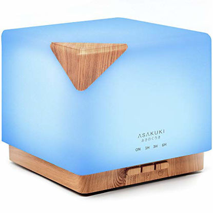 Picture of ASAKUKI 700ml Premium, Essential Oil Diffuser, 5 in 1 Ultrasonic Aromatherapy Fragrant Oil Vaporizer Humidifier, Timer and Auto-Off Safety Switch, 7 LED Light Colors