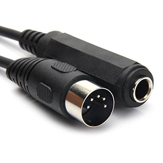 Picture of SiYear 6.35mm Female 1/4" TRS to DIN 5 Pin MIDI Cable Adapter for Speaker, Amplifier, Mixer to MIDI Keyboard, Synthesizer and Guitar Connection (30 cm)