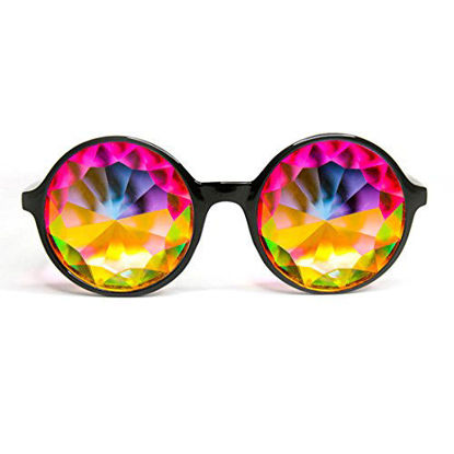 Picture of Xtra Lite Black Kaleidoscope Glasses Lightweight Glass Crystal EDM Festival Diffraction
