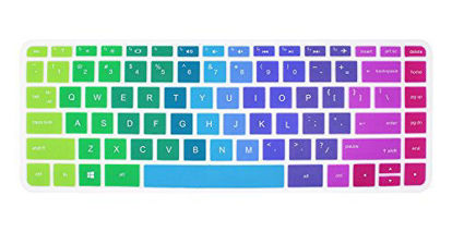 Picture of Silicone Keyboard Cover Skin for 14 inch HP Pavilion 14-ab 14-ac 14-ad 14-an, HP Stream 14-ax, HP Envy 14-j0 Series, 14-ab010 14-ab166us 14-ac159nr 14-an010nr 14-an013nr 14-an080nr (Rainbow)