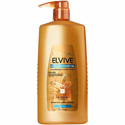 Picture of L'Oreal Paris Elvive Extraordinary Oil Nourishing Conditioner, for Dry or Dull Hair, Conditioner with Camellia Flower Oils, for Intense Hydration, Shine, and Silkiness, 28 Fl. Oz