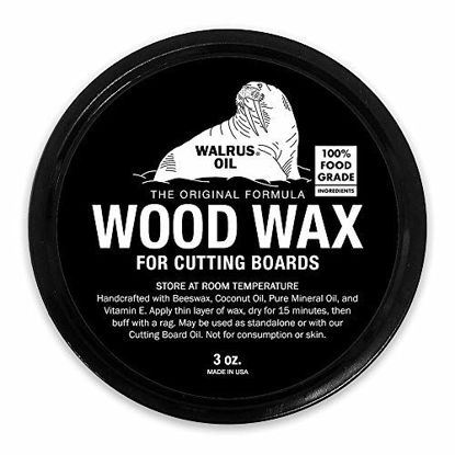 Picture of WALRUS OIL - Wood Wax, 3 oz Can, FDA Food-Safe, Cutting Board Wax and Board Cream