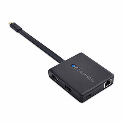 Picture of Cable Matters USB C Hub with HDMI, DisplayPort, VGA, USB 2.0, Fast Ethernet, 60W Charging - Thunderbolt 3 Port Compatible with MacBook Pro, Dell XPS, HP Spectre x360 and More