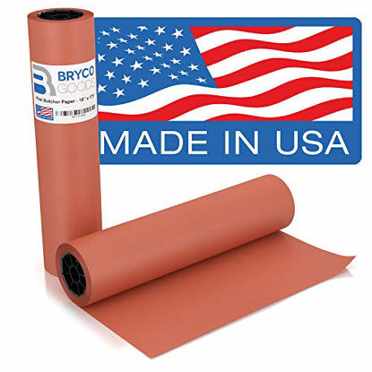 Picture of Pink Kraft Butcher Paper Roll - 18 Inch x 175 Feet (2100 Inch) - Food Grade Peach Wrapping Paper for Smoking Meat of all Varieties - Unbleached, Unwaxed and Uncoated - Made in USA