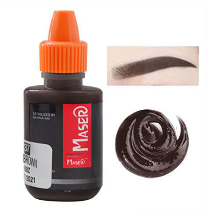 Picture of Tattoo Pigment Microblading Tattoo Inks Tattoo Pigment Black Brown 10ml/0.35oz Inks with Tattoo Manual Pen Tattoo Machine for Eyebrow Lip Eyeline Permanent Makeup for Tattoo Machine Tattoo Inks Cups