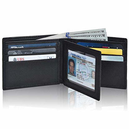 Picture of Black Wallets for Men Front Pocet RFID Slim Minimalist Design Leather Wallet