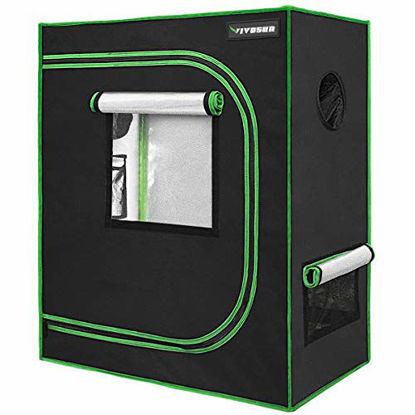 Picture of VIVOSUN 30"x18"x36" Mylar Hydroponic Grow Tent with Observation Window and Floor Tray for Indoor Plant Growing